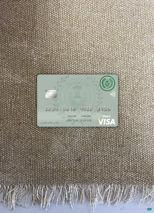 Download Iraq Rafidain Bank visa debit card version 2 photolook front Photoshop template